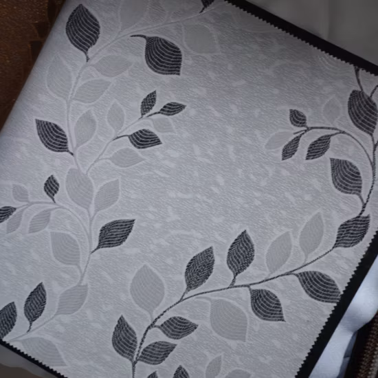 Gran oferta, cortinas domésticas de alta calidad, producto, patrón de hojitas, tela de cortina jacquard 100% poliéster