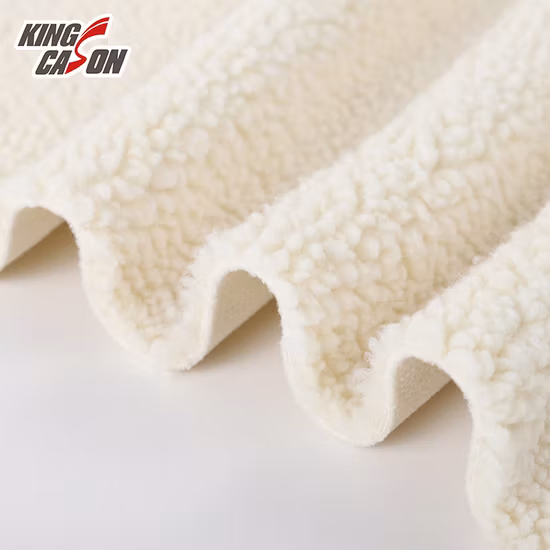 Kingcason poliéster a prueba de viento cálido colores personalizados Sherpa consolidado Polar tejido polar compuesto para chaqueta cojín alfombra